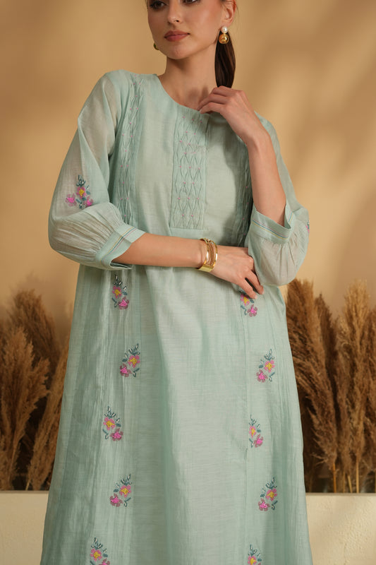 Gulista Breeze Kurta Pant Set- Blue