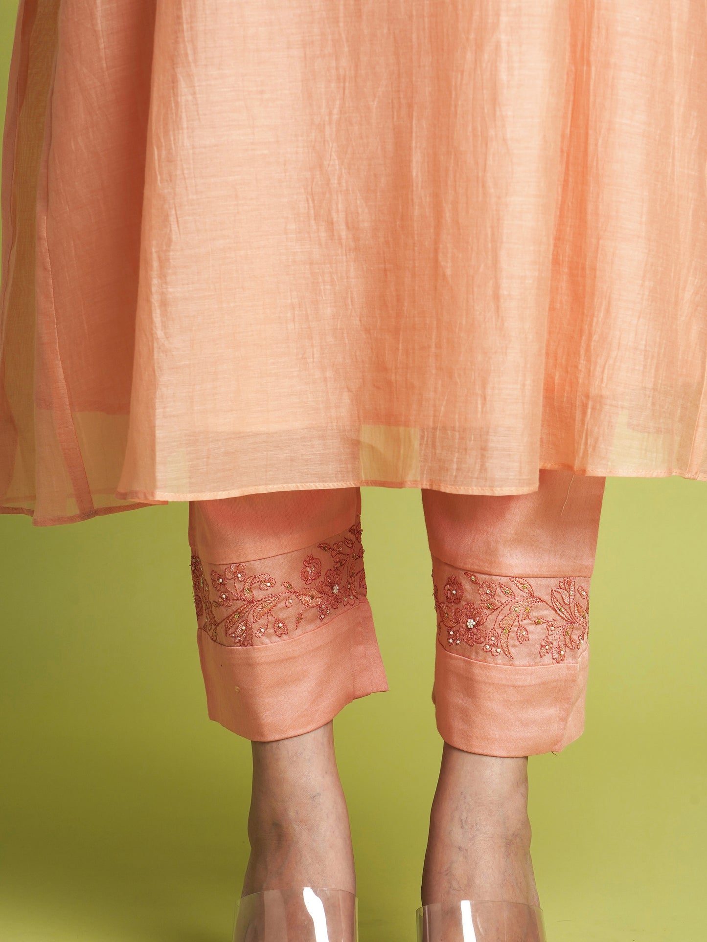 Daisy Kurta Set- Peach