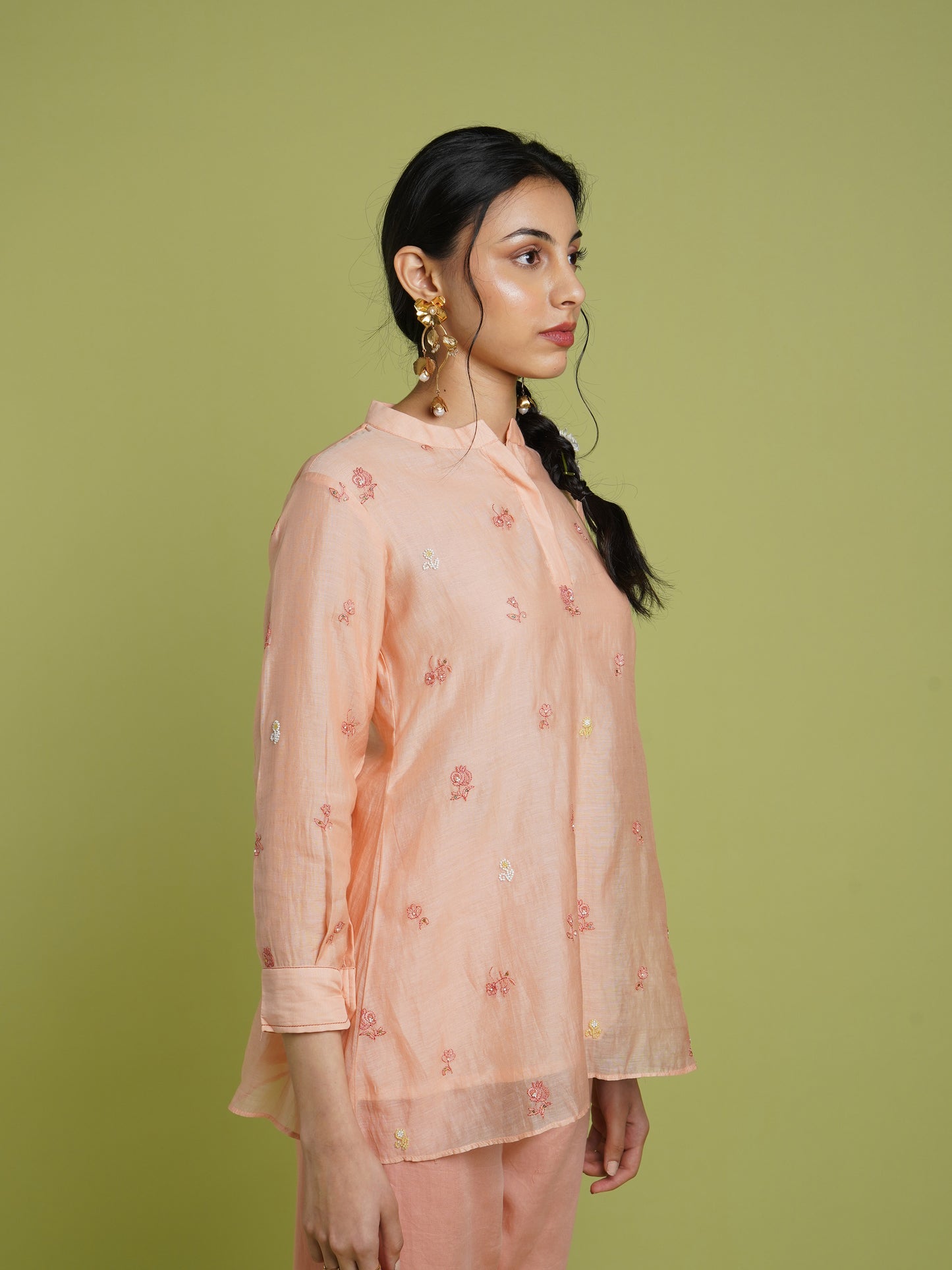 Dahlia Pearl Top- Peach