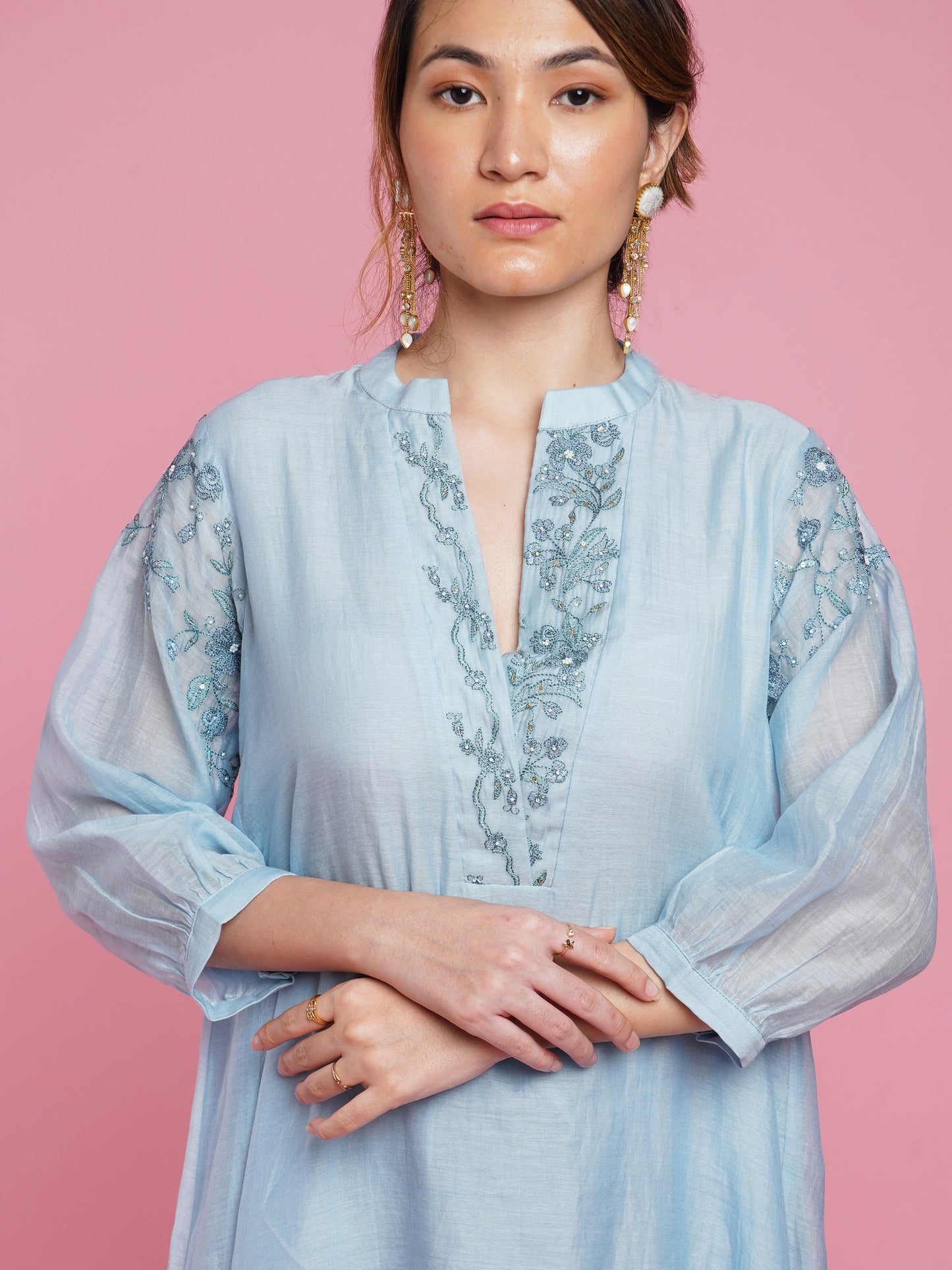 Daisy Kurta Set- Blue