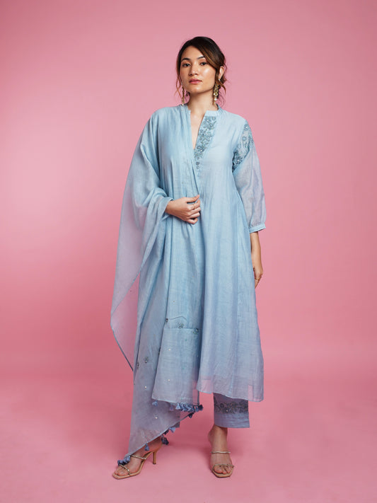 Daisy Kurta Set- Blue