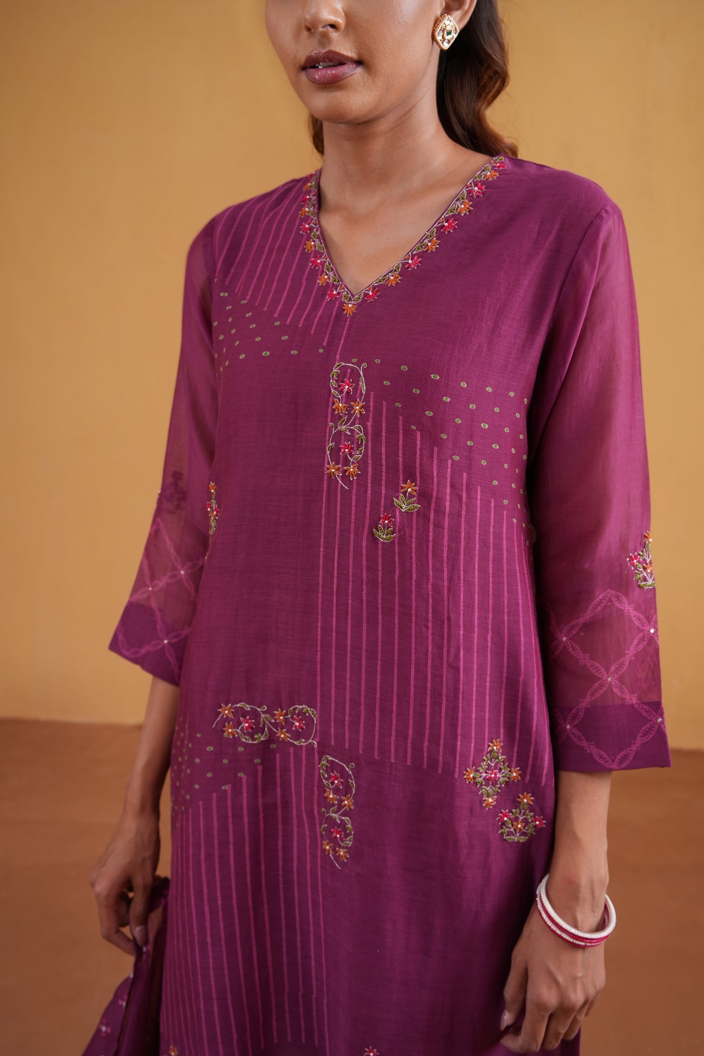 Gulnaar Suit Set- Purple