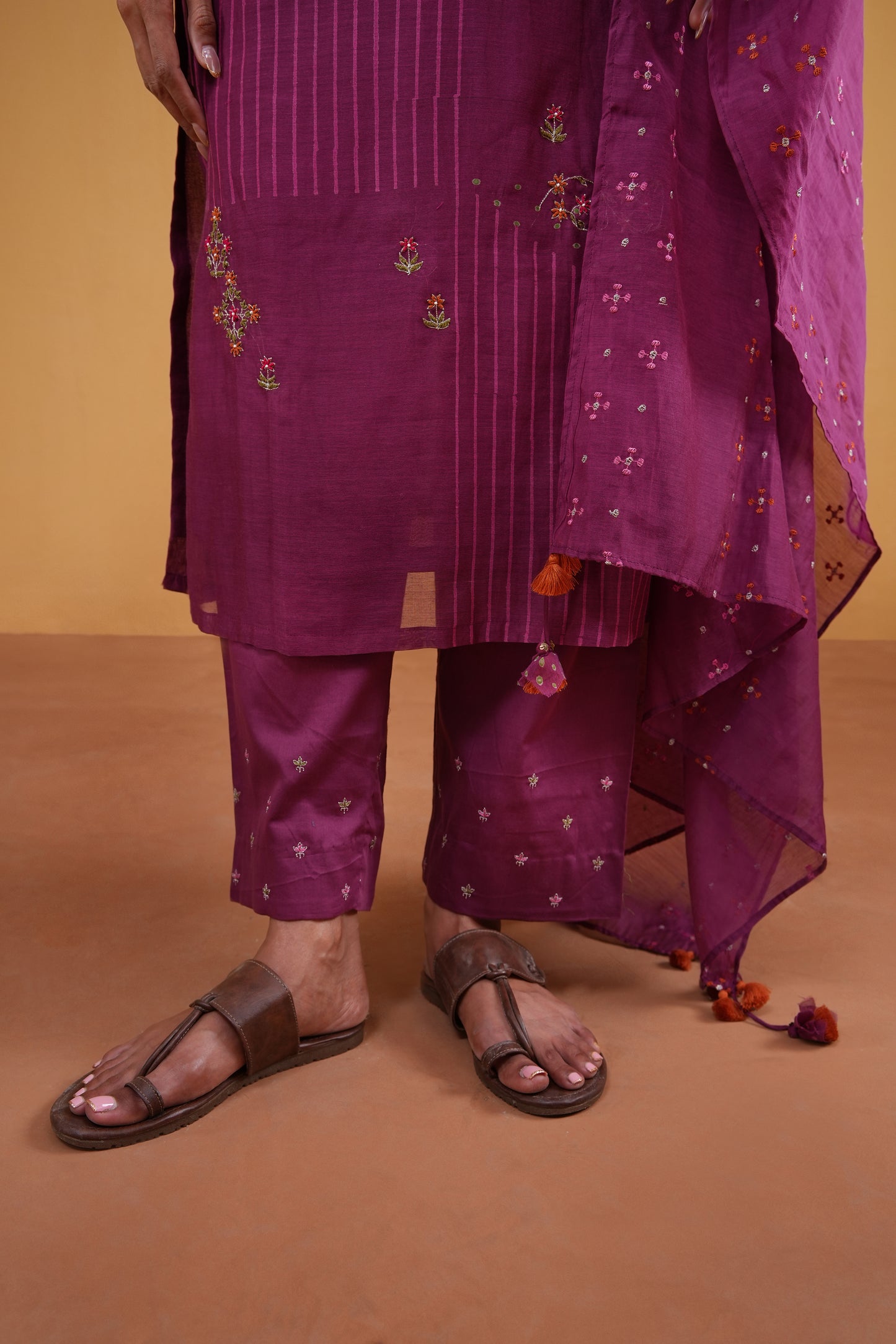 Gulnaar Suit Set- Purple