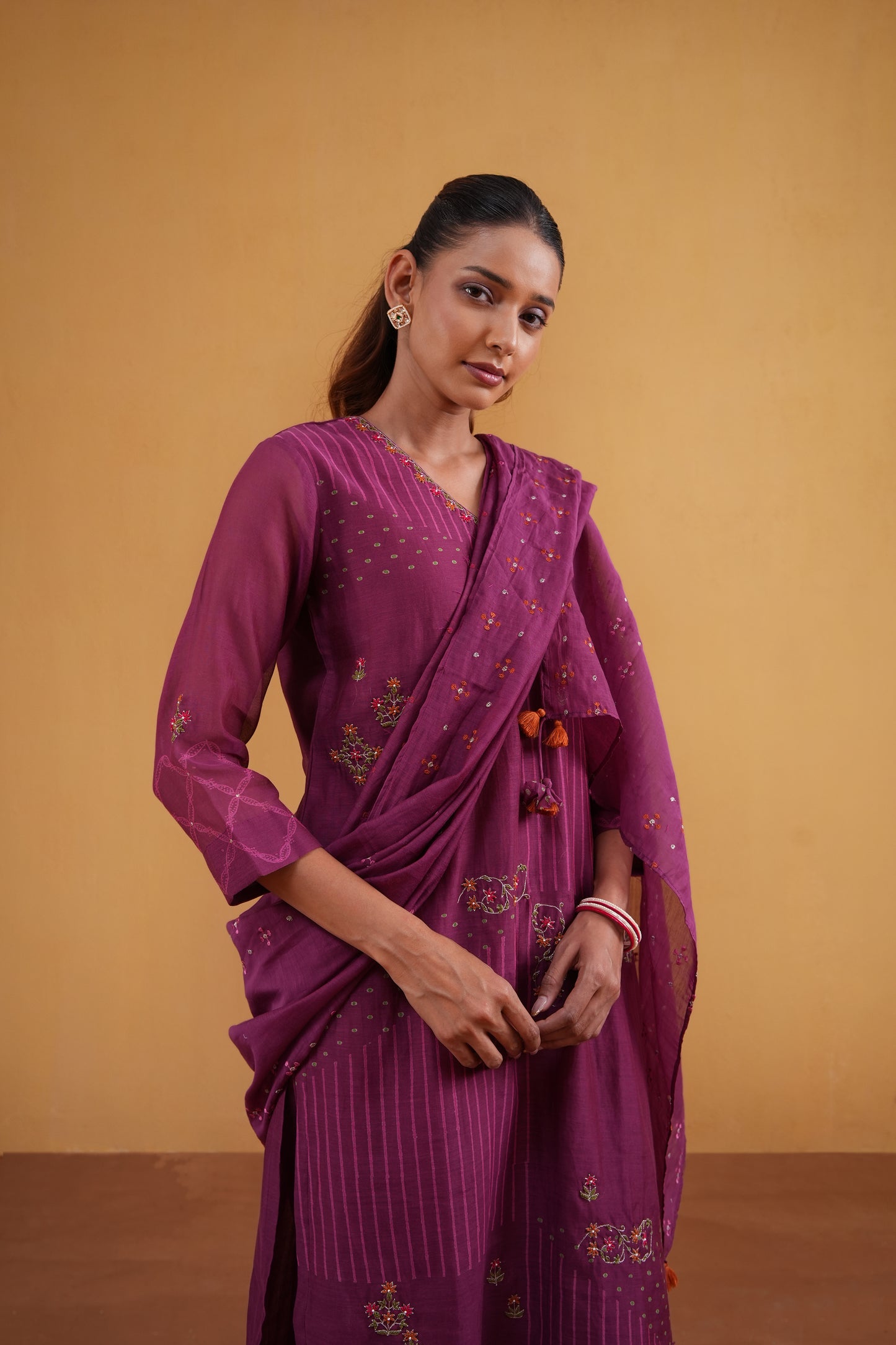 Gulnaar Suit Set- Purple