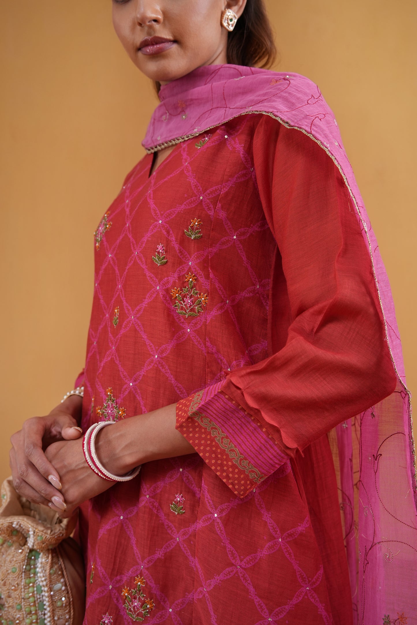 Leher Suit Set- Red