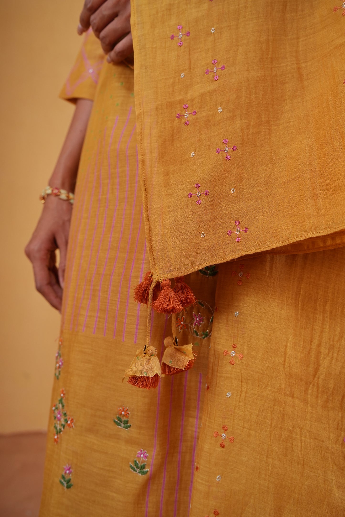 Gulnaar Suit Set- Mustard