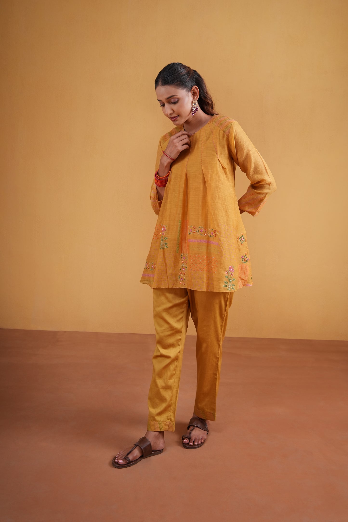 Kesari Cord Set- Mustard