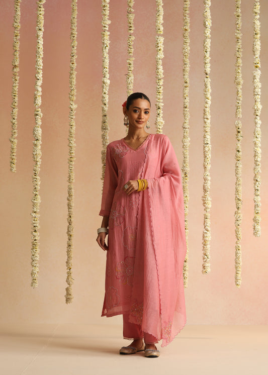 Jhilmil Suit Set - Rose Pink