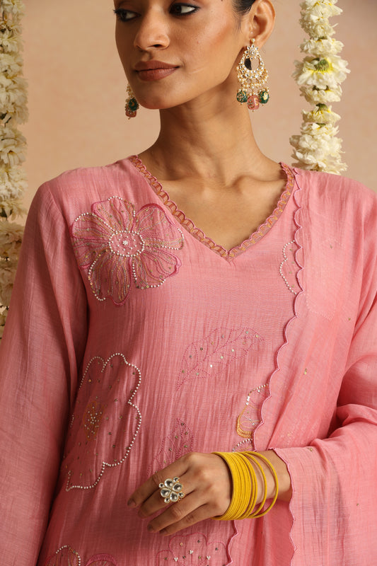 Jhilmil Suit Set - Rose Pink