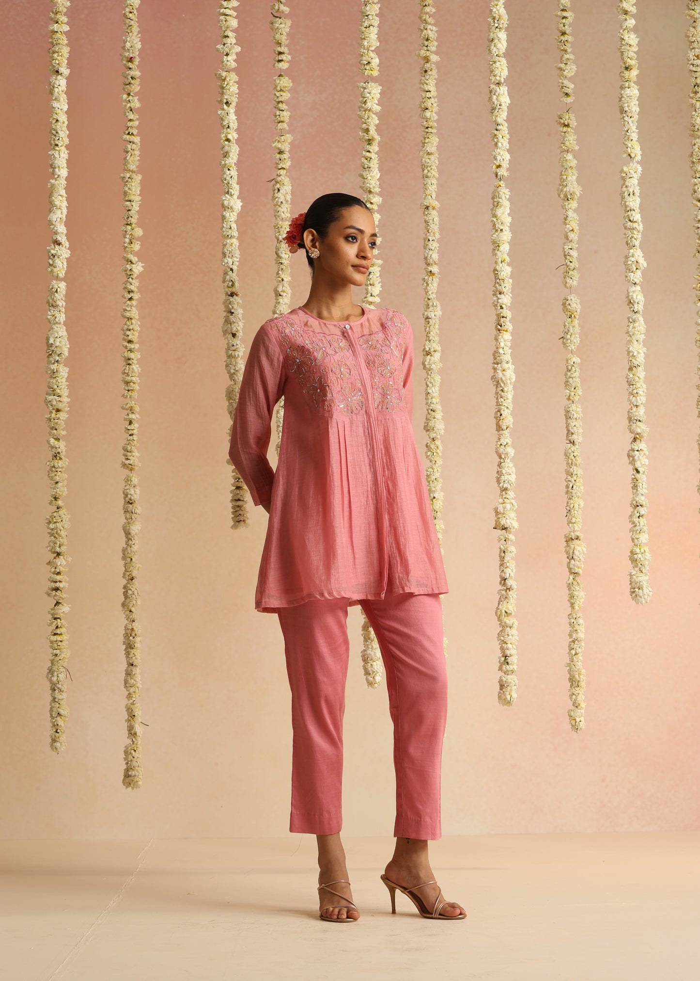 Chamak Cord Set - Rose Pink