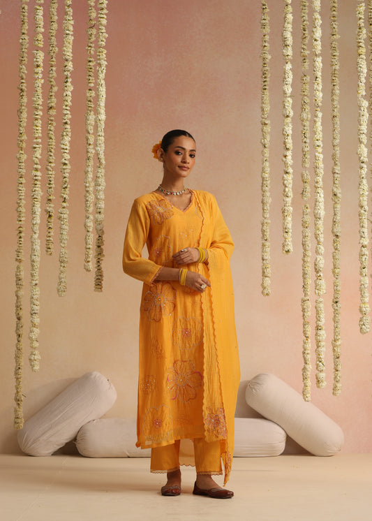 Jhilmil Suit Set - New Gold