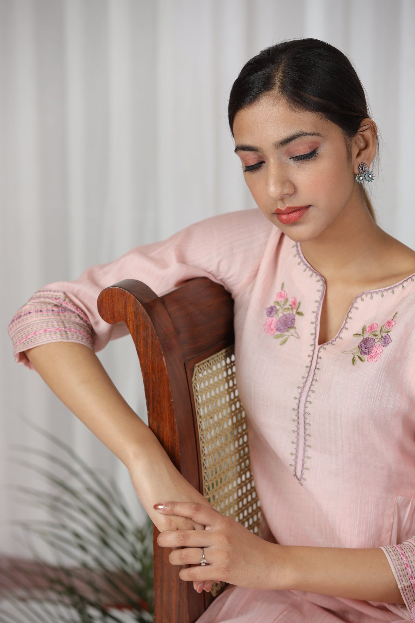Sanober Gathered Kurta Set - Light Pink (RTS)