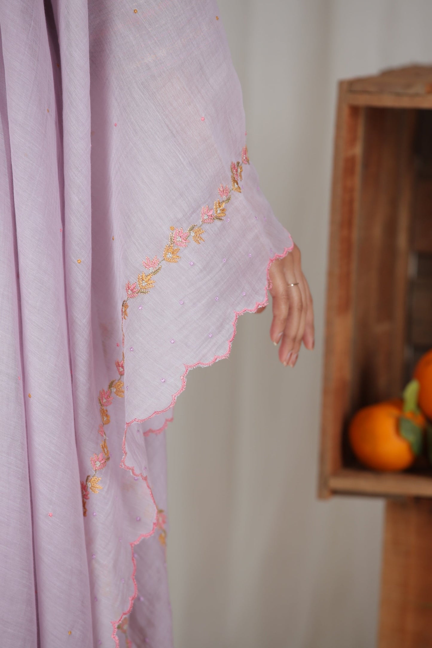 Sanober Gathered Kurta Set - Lavender (RTS)