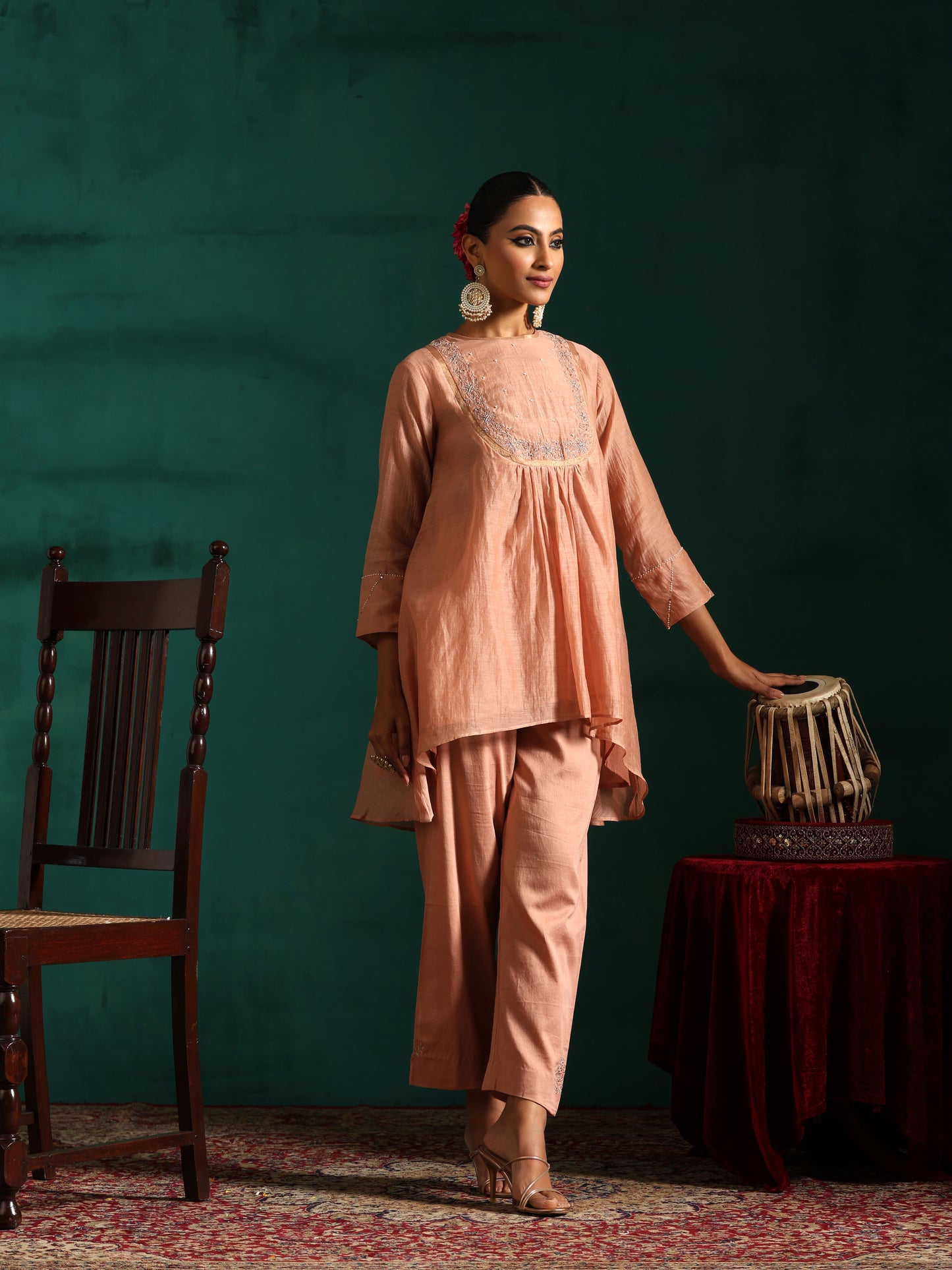 India Inayat Inayat Coord Set- Pink – Beige India