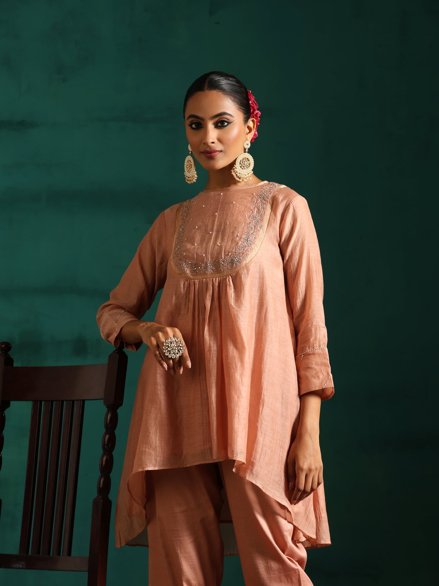India Inayat Inayat Coord Set- Pink – Beige India