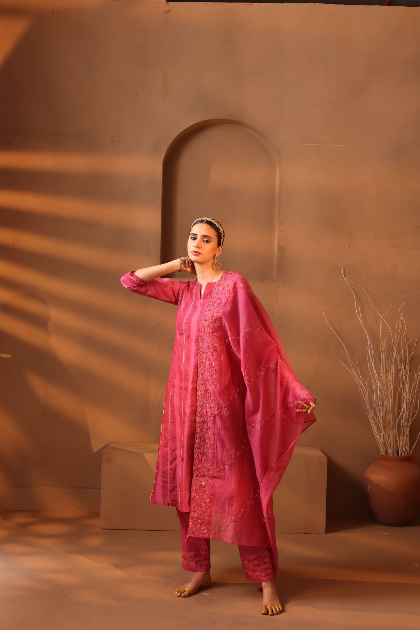 Mayoori Kurta Set - Pink