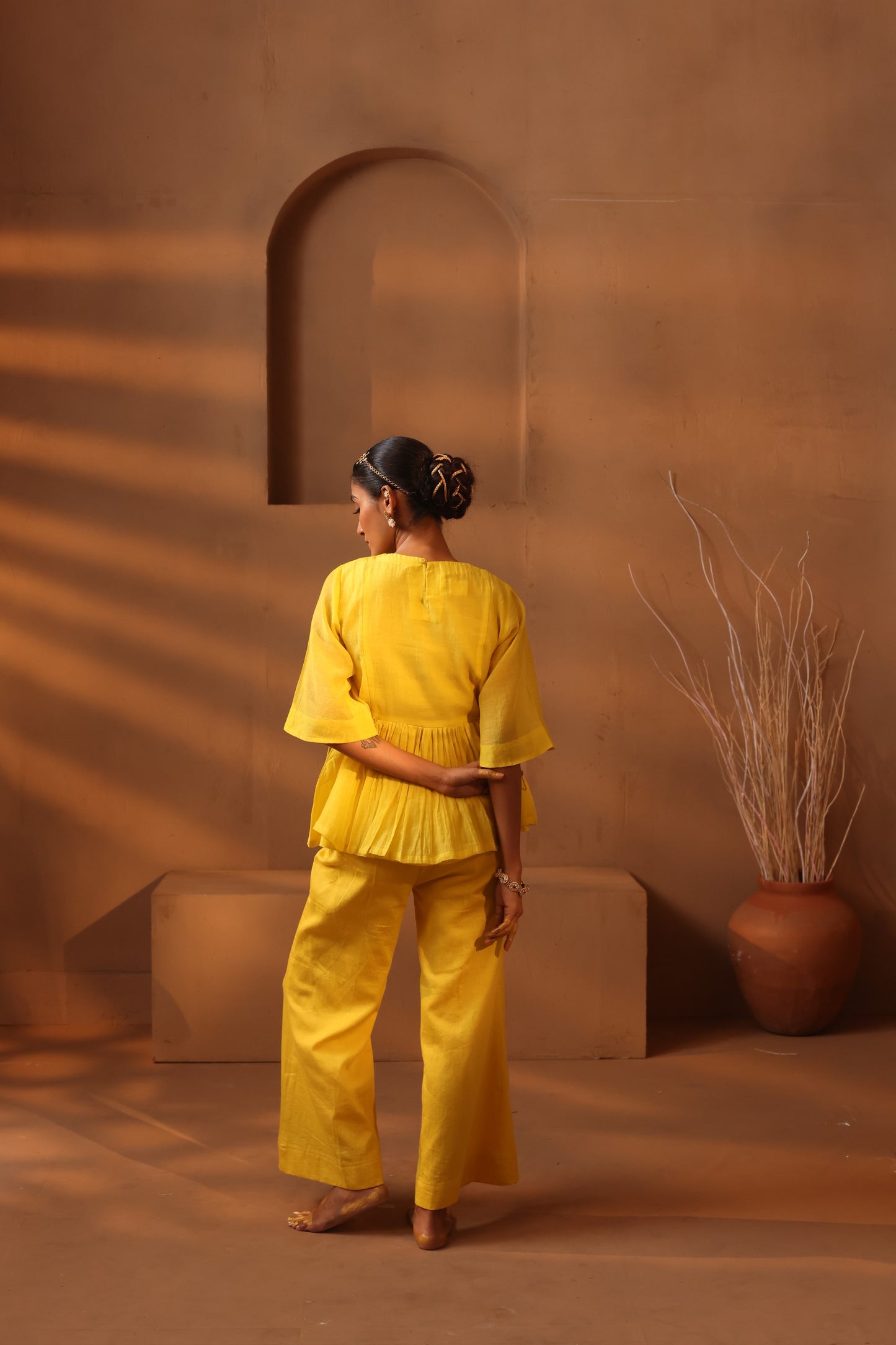 Bulbul Yoke Coord Set - Yellow