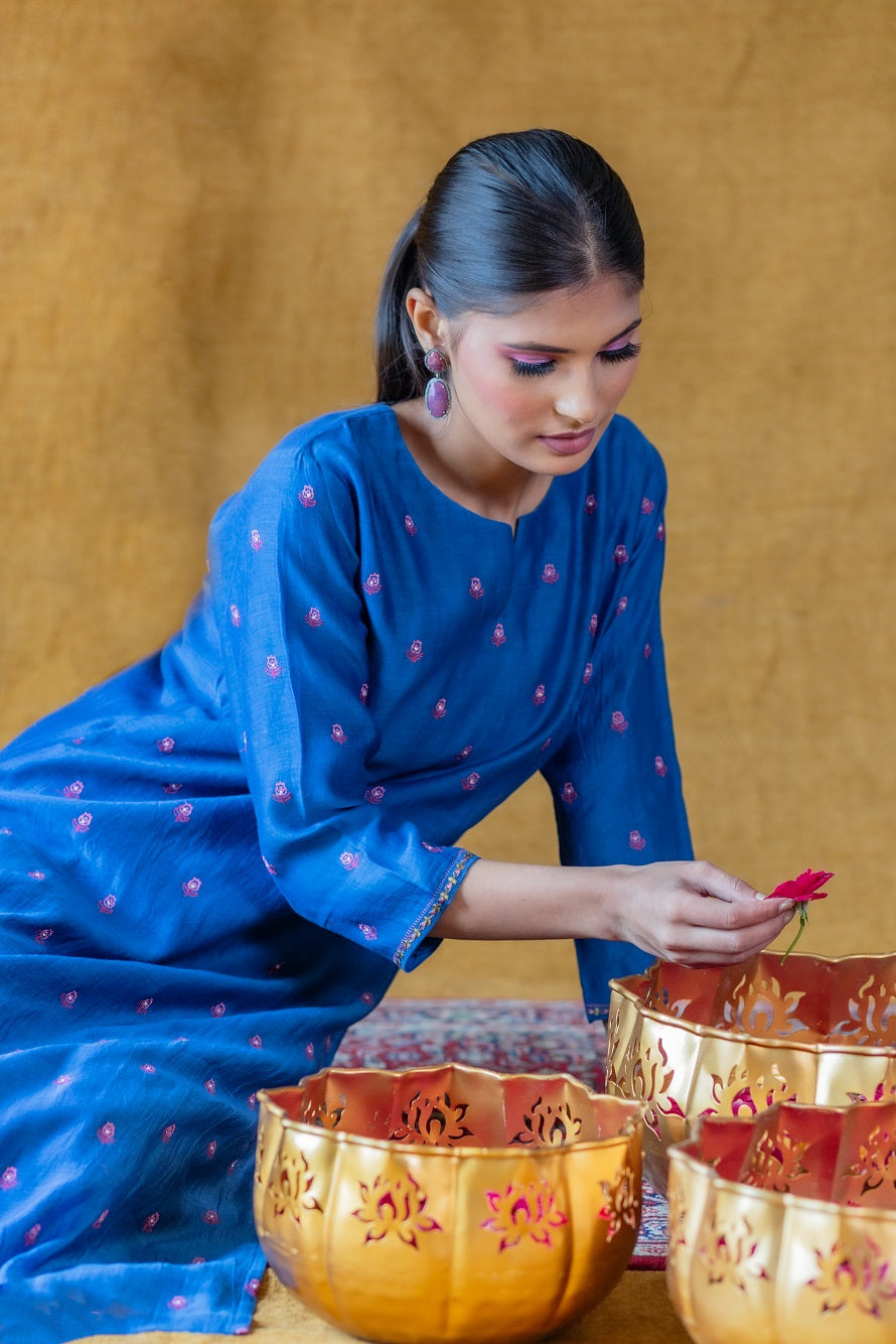 Buti Embroidered Kurta Set - Blue (RTS)