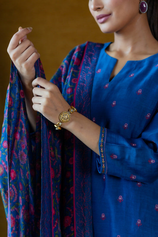 Buti Embroidered Kurta Set - Blue (RTS)