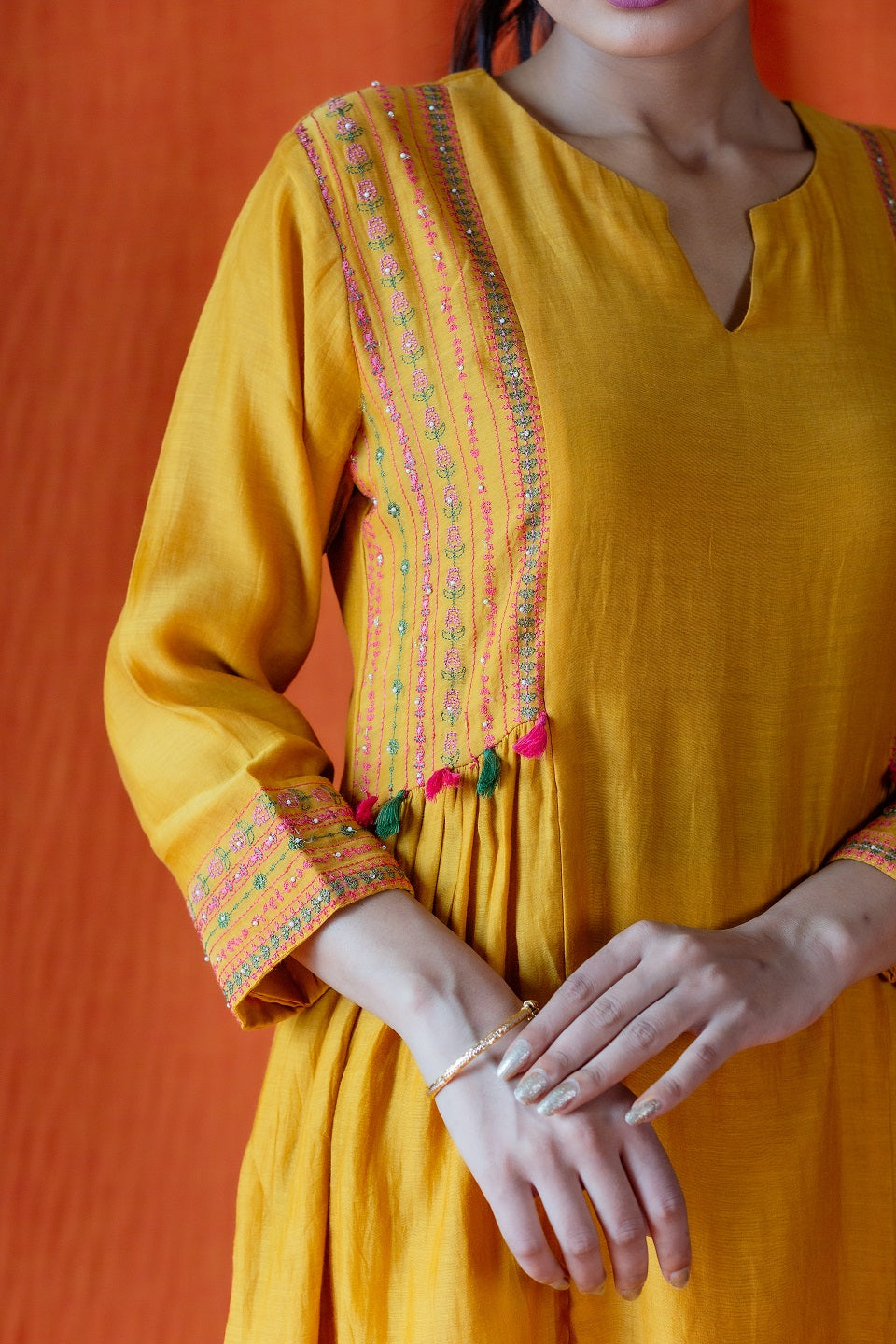 Side Panel Kurta Set - Mustard (RTS)