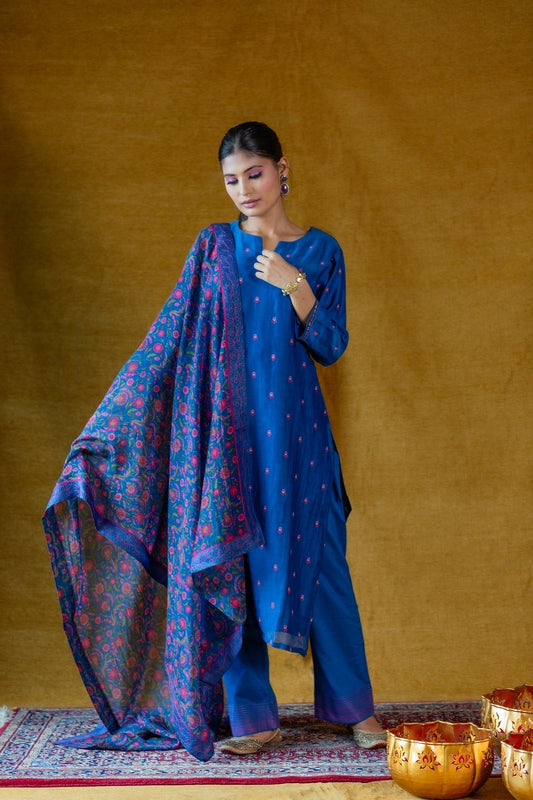 Buti Embroidered Kurta Set - Blue (RTS)