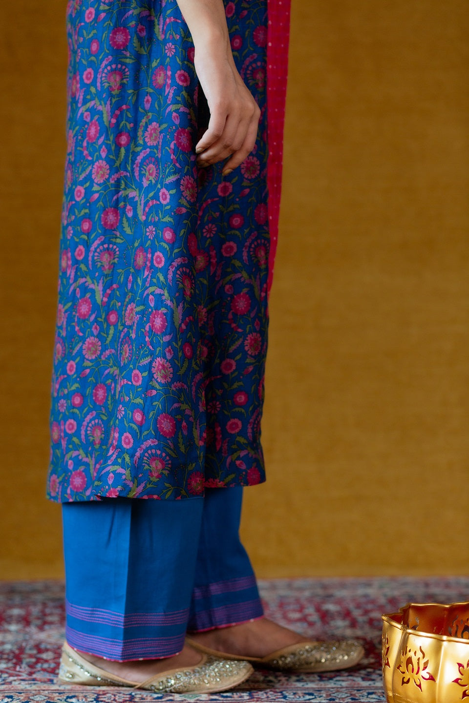 Panel printed Kurta Set - Blue (RTS)