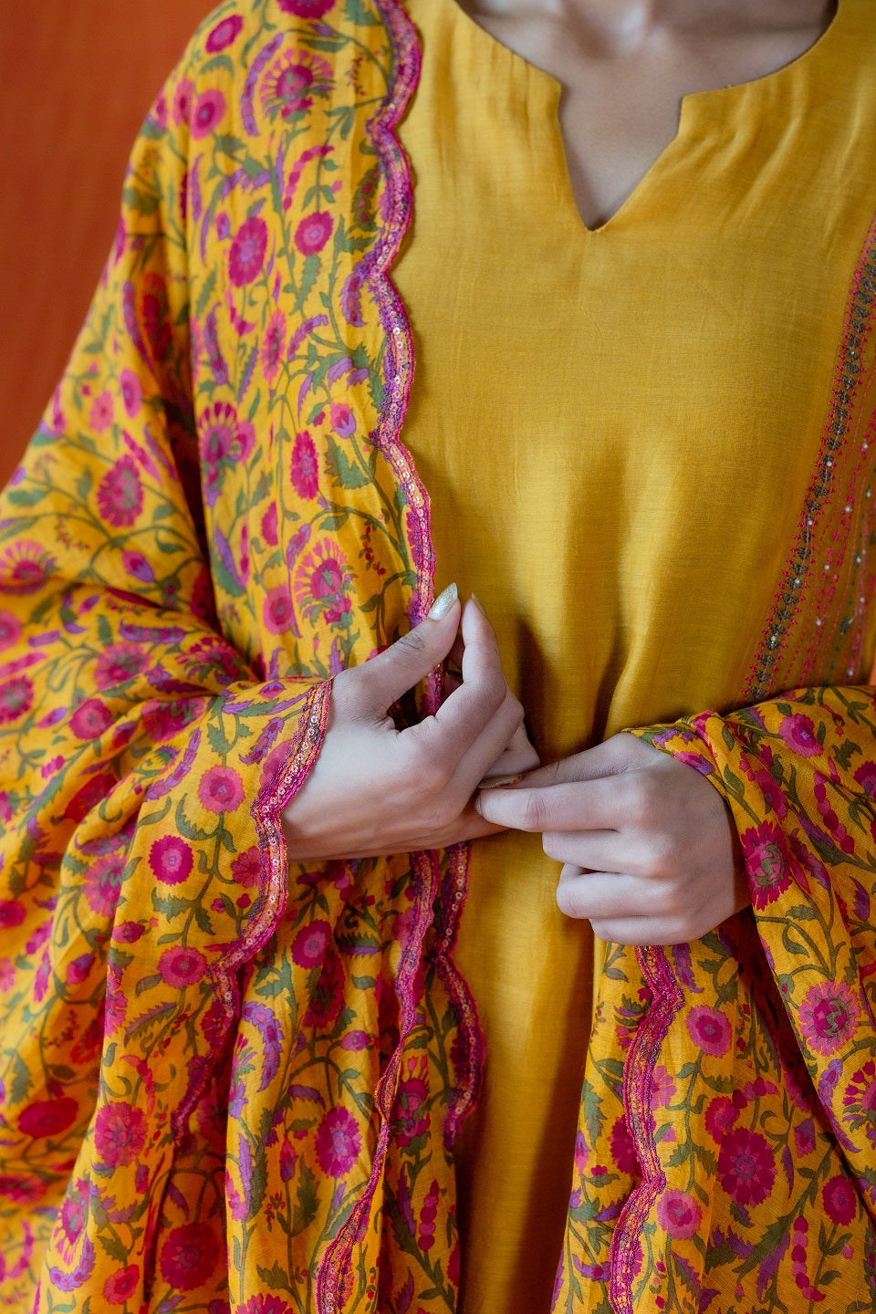 Side Panel Kurta Set - Mustard (RTS)