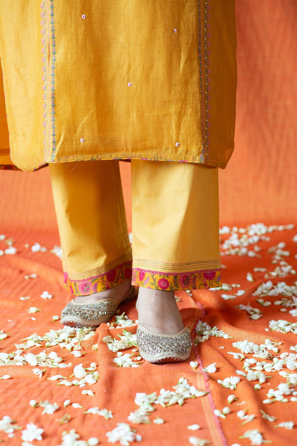 Bela Embroidered Kurta Set - Mustard (RTS)
