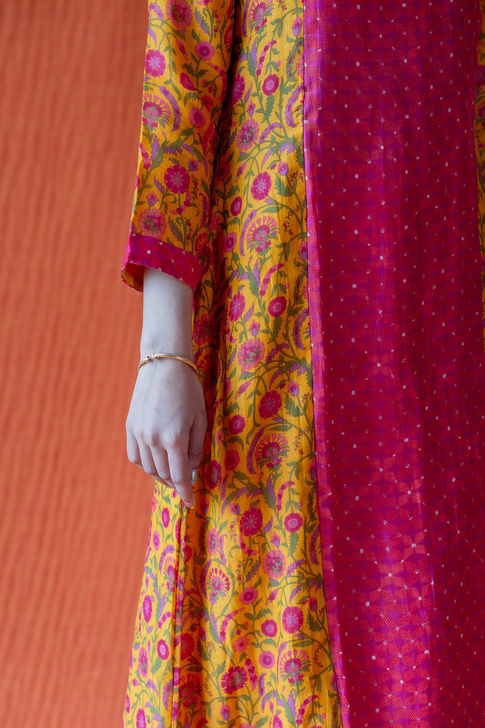 Panel printed Kurta Set - Mustard (RTS)