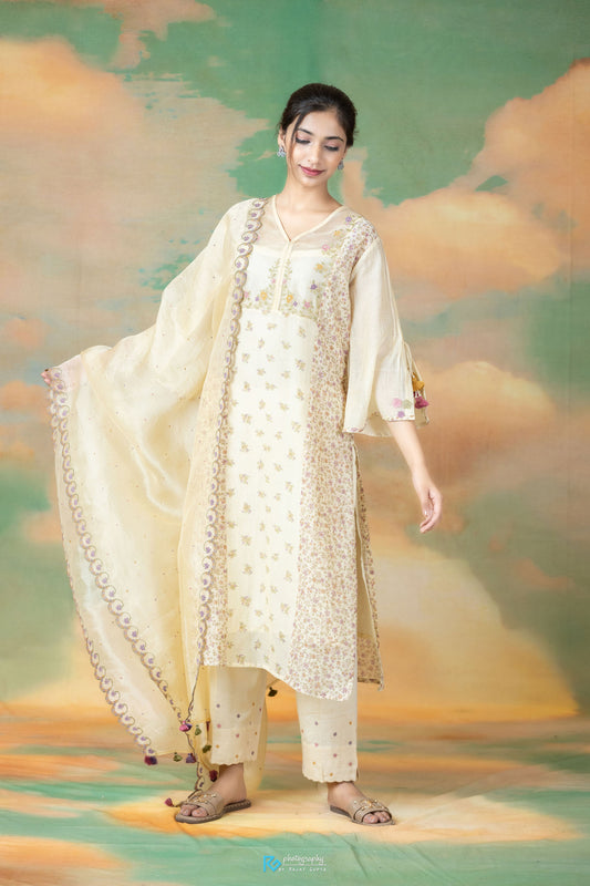 Lily Yoke Kurta Set - Yellow