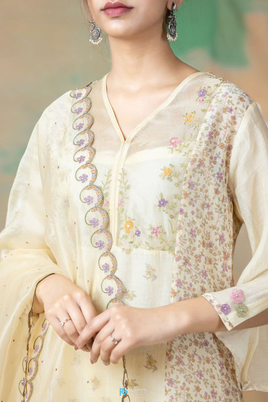 Lily Yoke Kurta Set - Yellow