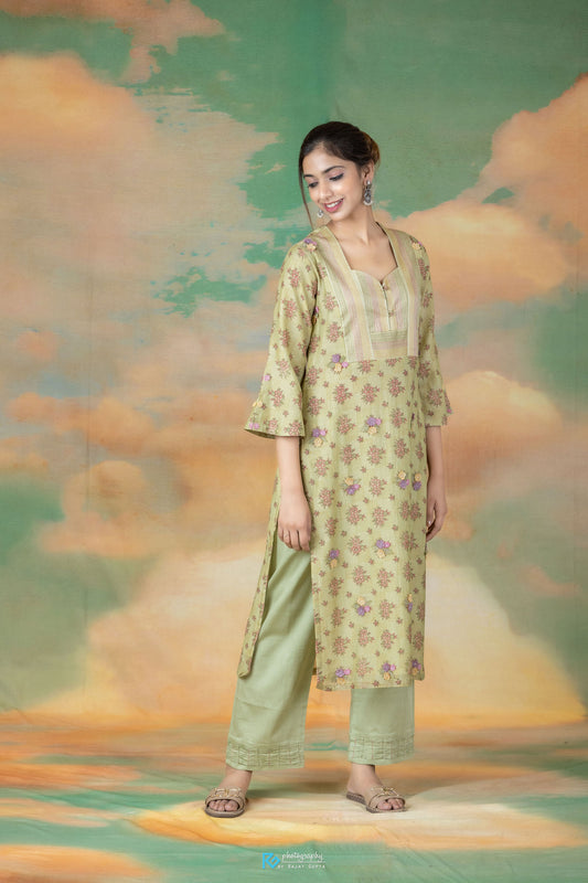 Viola Kurta Set - Green